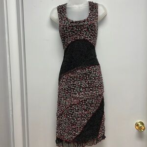 Tango Mango Tiered Netted Midi Dress Size Small